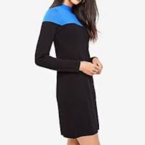 Ann Taylor Navy and Blue Midi Dress